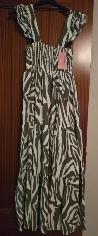 Vestido largo estampado cebra