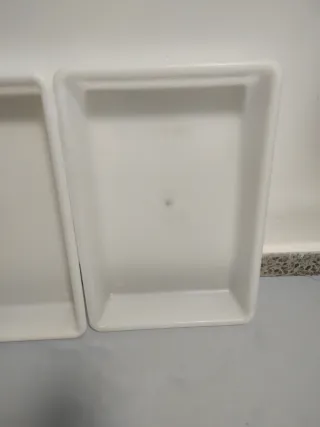 2 Bandejas Plástico Blancas-3,5 euros la unidad