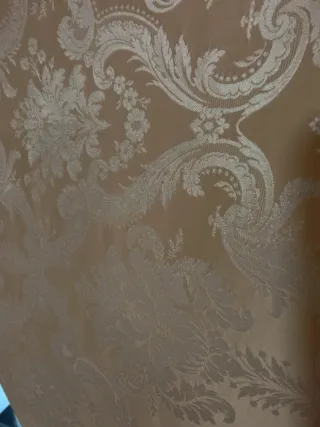 Tela Damasco Corte Fallera Beige/Crema.