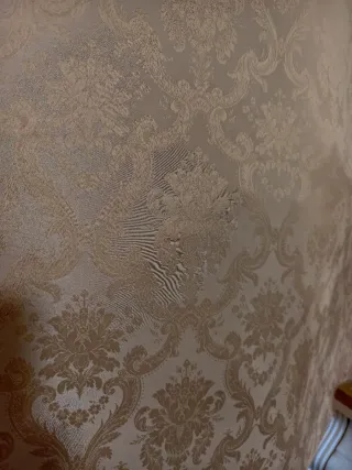 Tela Damasco Corte Fallera Beige/Crema.