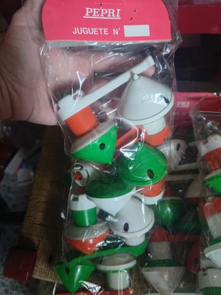 Lote 10 bolsas de peonzas juguete vintage años 80