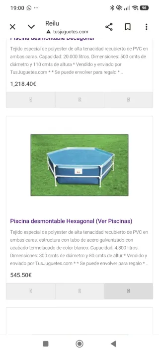 Piscina Desmontable Azul y Transparente