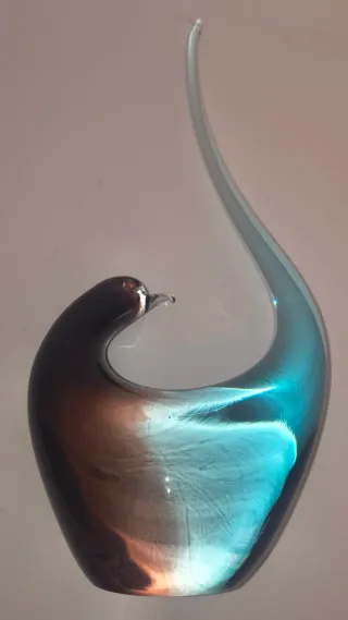 Scultura Murano Uccello Vintage Vetro Artistico