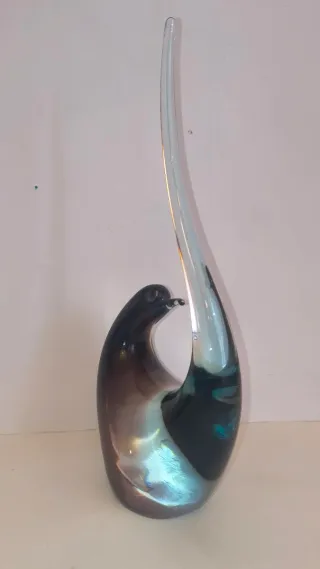 Scultura Murano Uccello Vintage Vetro Artistico
