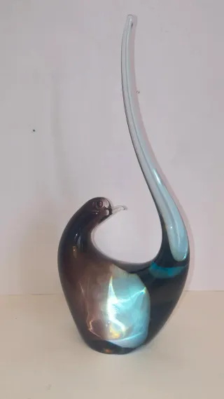 Scultura Murano Uccello Vintage Vetro Artistico
