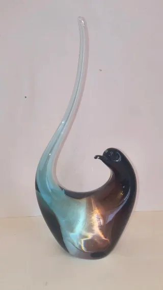 Scultura Murano Uccello Vintage Vetro Artistico