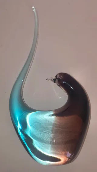 Scultura Murano Uccello Vintage Vetro Artistico