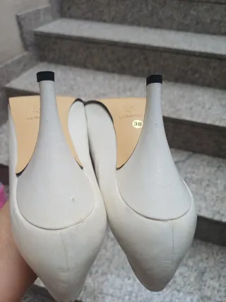 Scarpe décolleté in pelle bianca