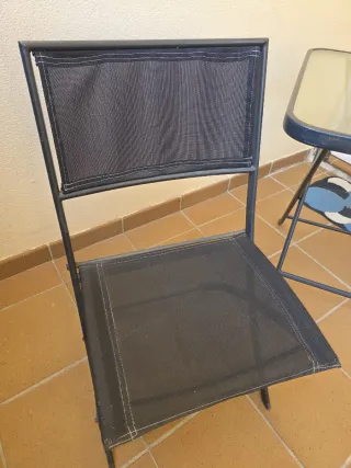 Mesa de jardín cristal y metal