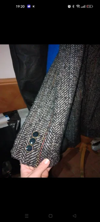 Cappotto in tweed grigio e multicolore