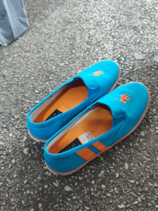Polo Ralph Lauren Scarpe Tela Blu/Arancio 36