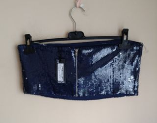 Set gonna e top a paillettes blu