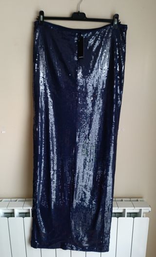 Set gonna e top a paillettes blu