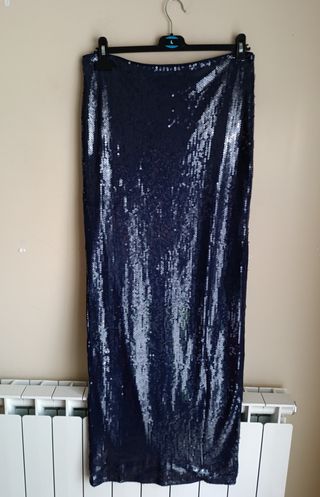 Set gonna e top a paillettes blu