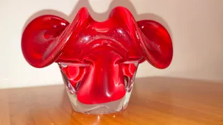 Vaso Murano Vetro Rosso Vintage