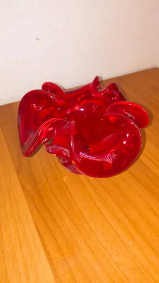 Vaso Murano Vetro Rosso Vintage