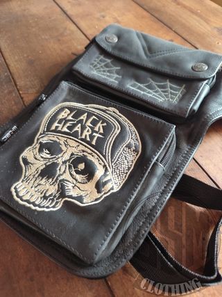 Cosciale da moto - skull ricamato