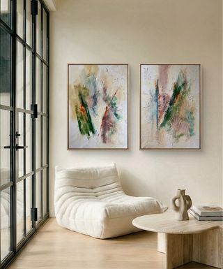 Cuadros GRANDES abstractos, calidez a tu salón.