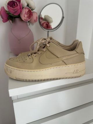 Nike Air Force 1 Beige Platform Donna
