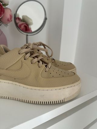 Nike Air Force 1 Beige Platform Donna