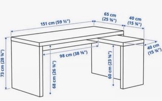 Escritorio blanco moderno Mesa auxiliar extensible