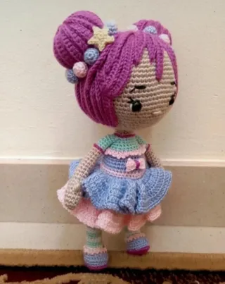 Muñeca crochet "niña estilo japonesa" Hecha a mano