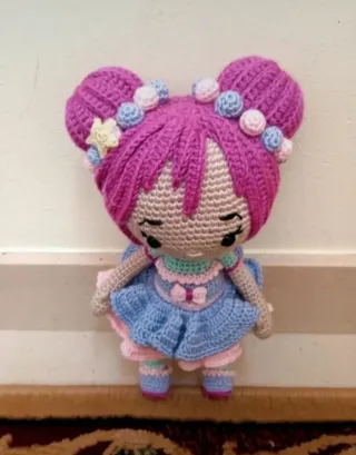 Muñeca crochet "niña estilo japonesa" Hecha a mano
