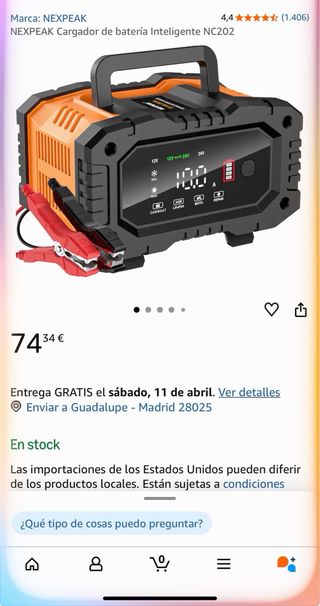 Cargador Batería Inteligente NEXPEAK NC202