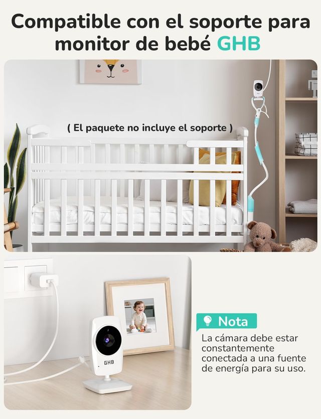 GHB Camara Vigilabebe  3.2"HD 2100mAh Recargable
