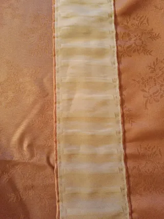 Cortina salmón floral 275x270