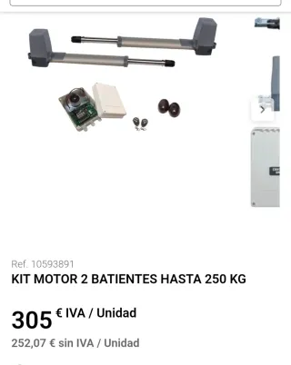 Kit 2 motores batientes hasta 250 kg