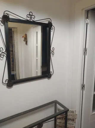 Consola recibidor forjada negra y cristal