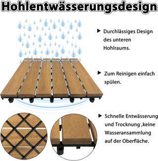 Baldosas Madera Acacia Exterior 1m