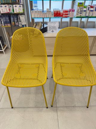 2 Sillas exterior polipropileno amarilla