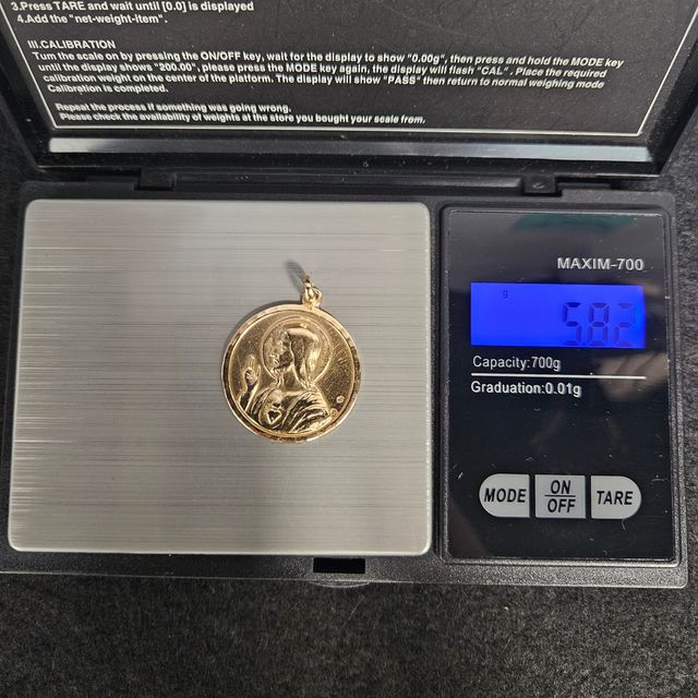Colgante Medalla de Oro 18K, Sagrado Corazon, 5,8g