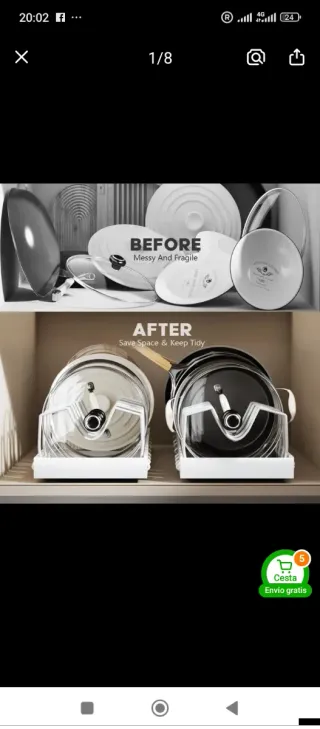 Estante extraíble para sartenes