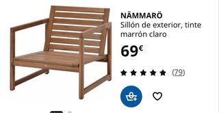 Sillón exterior Nammaro madera Ikea