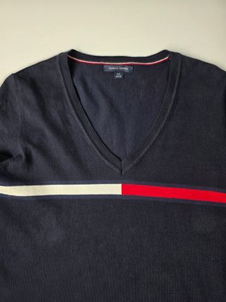 Jersey Tommy Hilfiger V-Neck Navy Flag