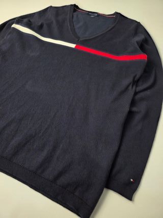 Jersey Tommy Hilfiger V-Neck Navy Flag