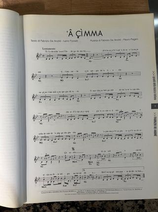 Spartiti Fabrizio De André Ricordi