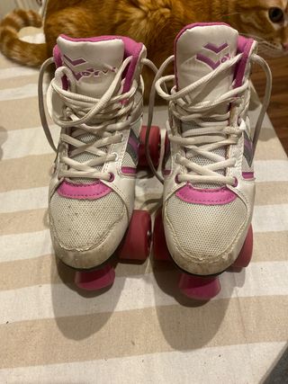 Patines de 4 ruedas Verve blancos y rosas
