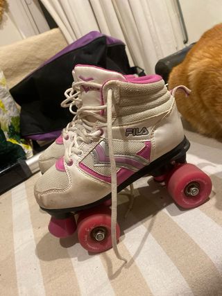 Patines de 4 ruedas Verve blancos y rosas