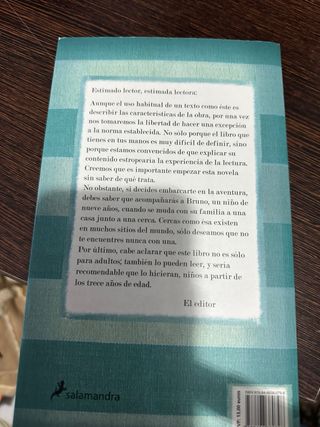 Libro: El niño con dl pijama re rayas