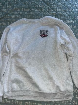Jersey Kenzo Gris con Tigre Bordado Talla M