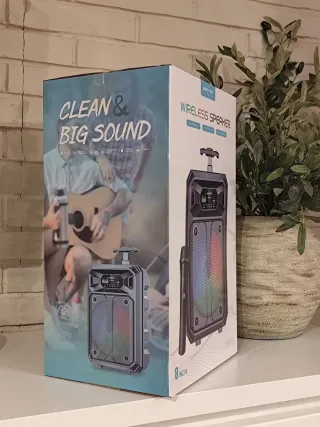 Altavoz XXL GREATNICE con micrófono y luces RGB