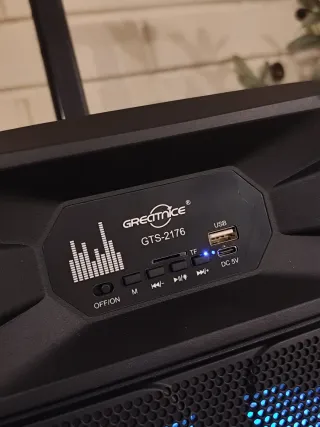 Altavoz XXL GREATNICE con micrófono y luces RGB