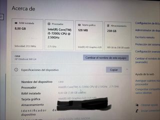 Portatil HP Elitebook 840 G4 i5 8gb RAM