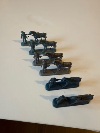 Pack 6 figuras años 70 soldado con caballo