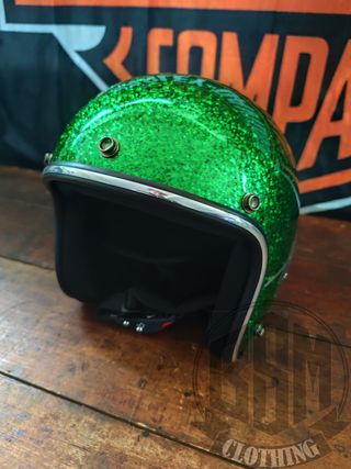 Casco metal flake green