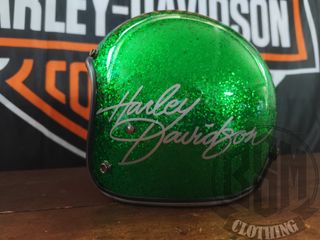 Casco metal flake green